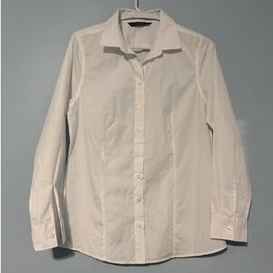 Dunnes Stores Women's 8 EUR 36 White Button Down Long Sleeve Shirt 1112